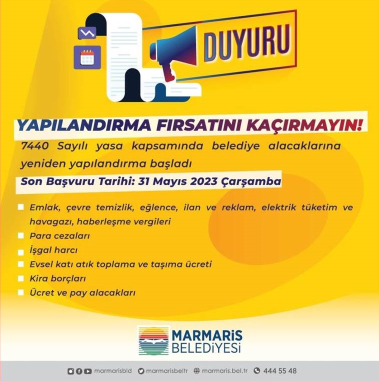 MARMARİS BELEDİYESİ BORÇLARI YAPILANDIRIYOR