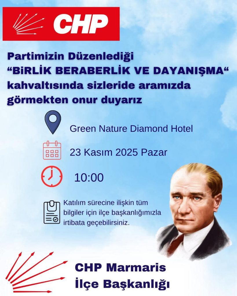 CHP MARMARİS İLÇE ÖRGÜTÜ’NDEN BİRLİK VE DAYANIŞMA KAHVALTISI
