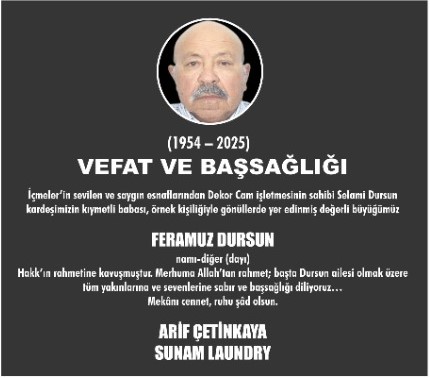 SUNAM LAUNDRY SAHİBİ ARİF ÇETİNKAYA’DAN TAZİYE MESAJI